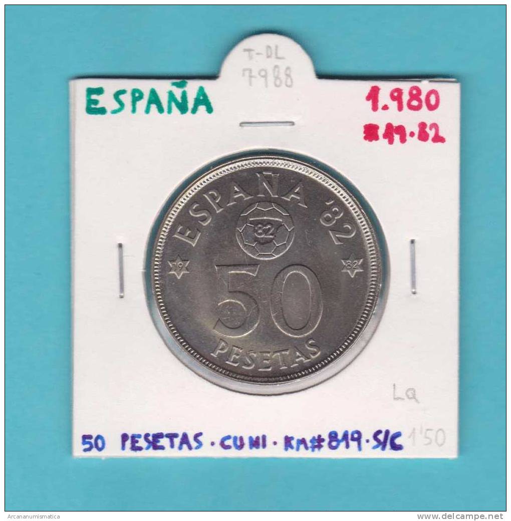 ESPAÑA  50 PESETAS   1.980  #19-82  CU-NIQUEL  SC/UNC  KM#819   DL-7988 - 50 Pesetas