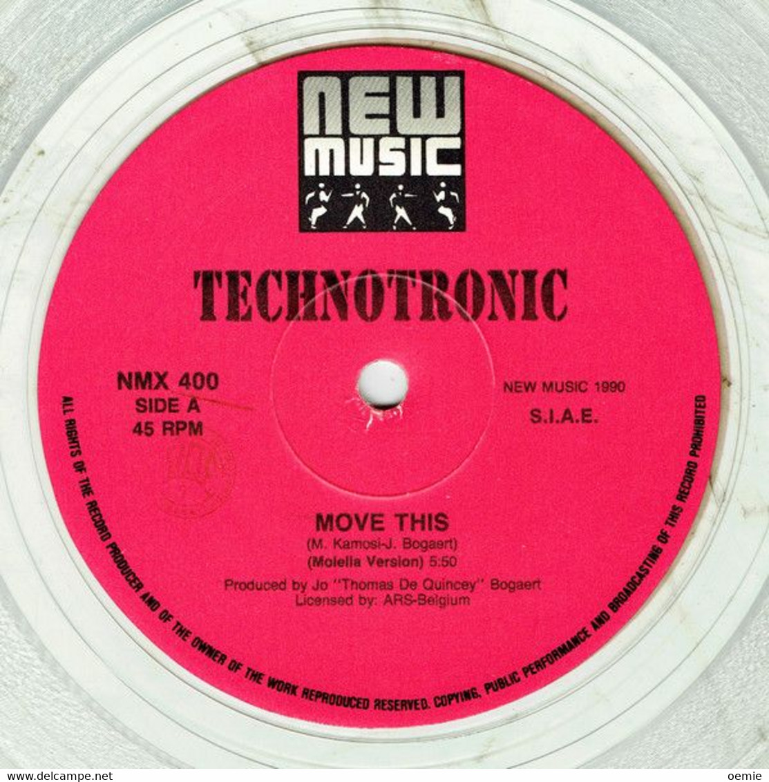 TECHNOTRONIC  °°  MOVE THIS     °°  VINYLE BLANC - 45 Rpm - Maxi-Singles