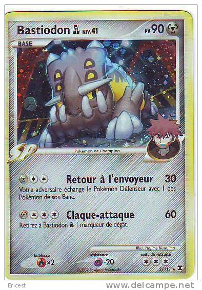 CARTE POKEMON BASTIODON NIV 41 HOLO  2/111 ETAT COURANT - Other & Unclassified