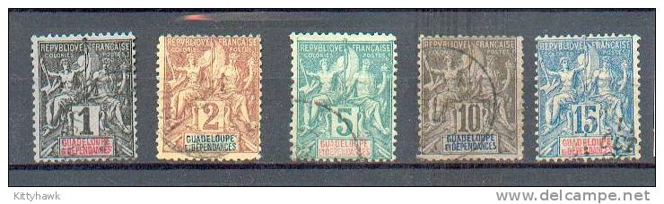 GUAD 197 - YT 27-28-30-31-32 Obli - Used Stamps