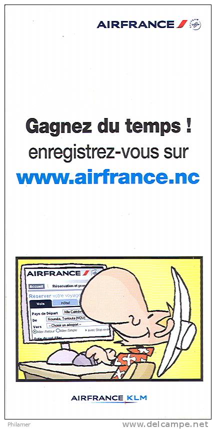 Nouvelle Caledonie Ffc Vol Aerien Publicite Air France Pour Enregistrement Flyer Avec Bd Bande Dessinee B. Berger Neuve - Planches Et Dessins - Originaux