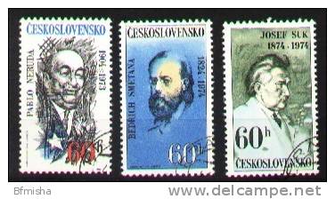 Czechoslovakia 1974 Famous People 2180-2182 CTO VF - Usados