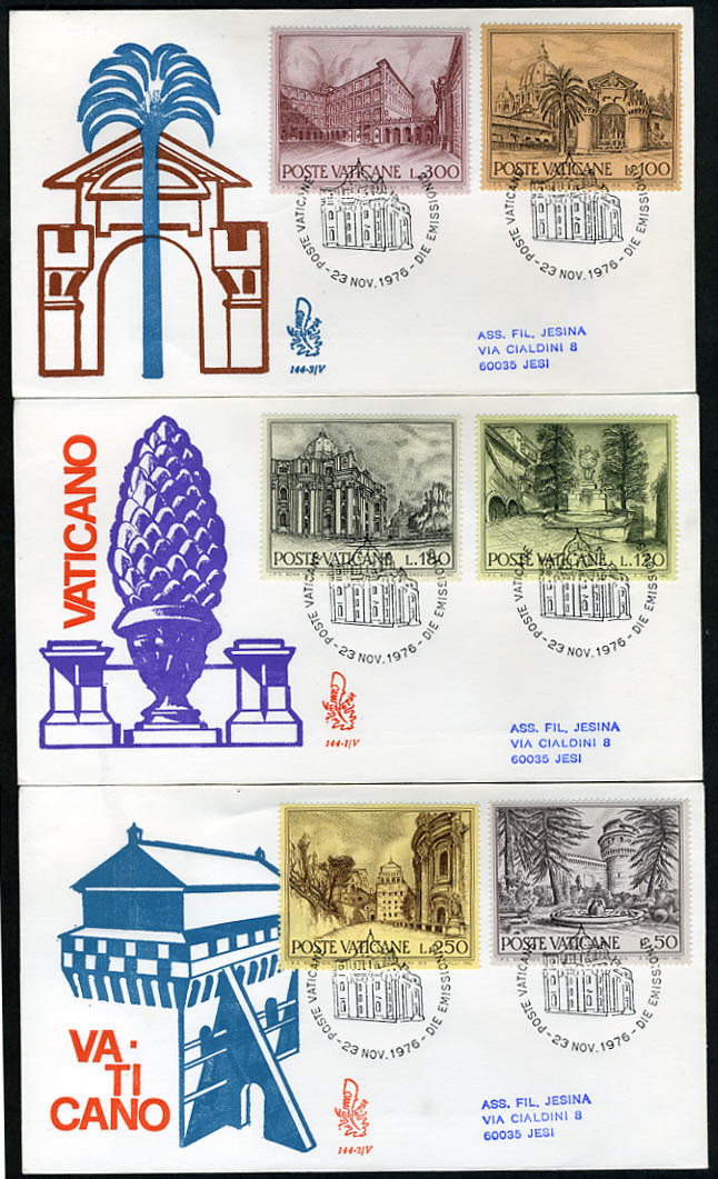 1975 - VATICANO - VATIKAN - VATICAN - VATICAAN - Unif.  575/80 - F.D.C.  Venetia Viaggiata - Covers & Documents