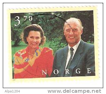 TIMBRE NORVEGE 1997 "Le Roi Harald V Et La Reine Sonja" - Used Stamps