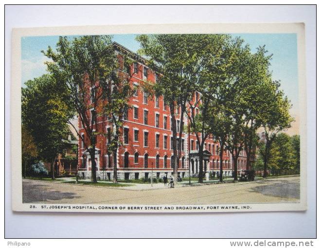 Fort Wayne In     St Josephs Hospital  Berry Street  Circa Vintage Wb - Altri & Non Classificati