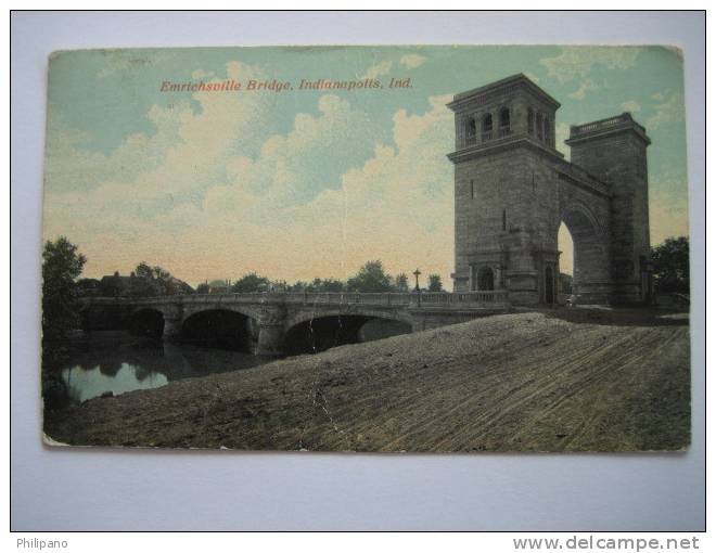 Indianapolis In    Emrichsville Bridge   1920 Cancel - Andere & Zonder Classificatie