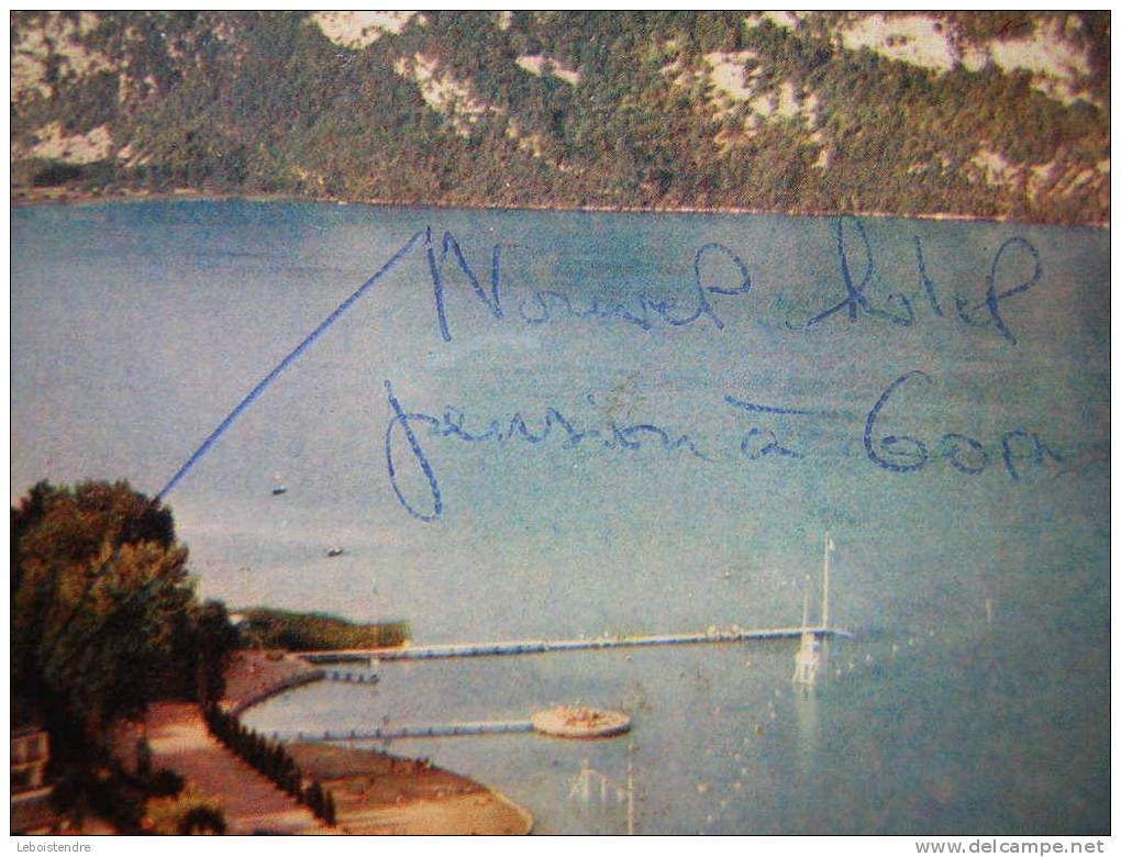 CPSM-73-SAVOIE- LE LAC D´AIGUEBELLE -HOTEL ST ALBAN  ET HOTEL DE LA PLAGE AVEC SA PLAGE AMENAGEE A ST ALBAN DE MONTBEL - - Aiguebelle