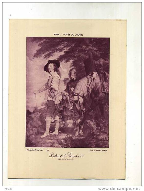 - PARIS . MUSEE DU LOUVRE . REPRO DE PHOTO DE TABLEAU . PORTRAIT DE CHARLES 1er PAR VAN DYCK - Artis Historia