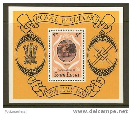 SAINT LUCIA 1981 MNH Block 29 Royal Wedding Diana #7408 - Royalties, Royals