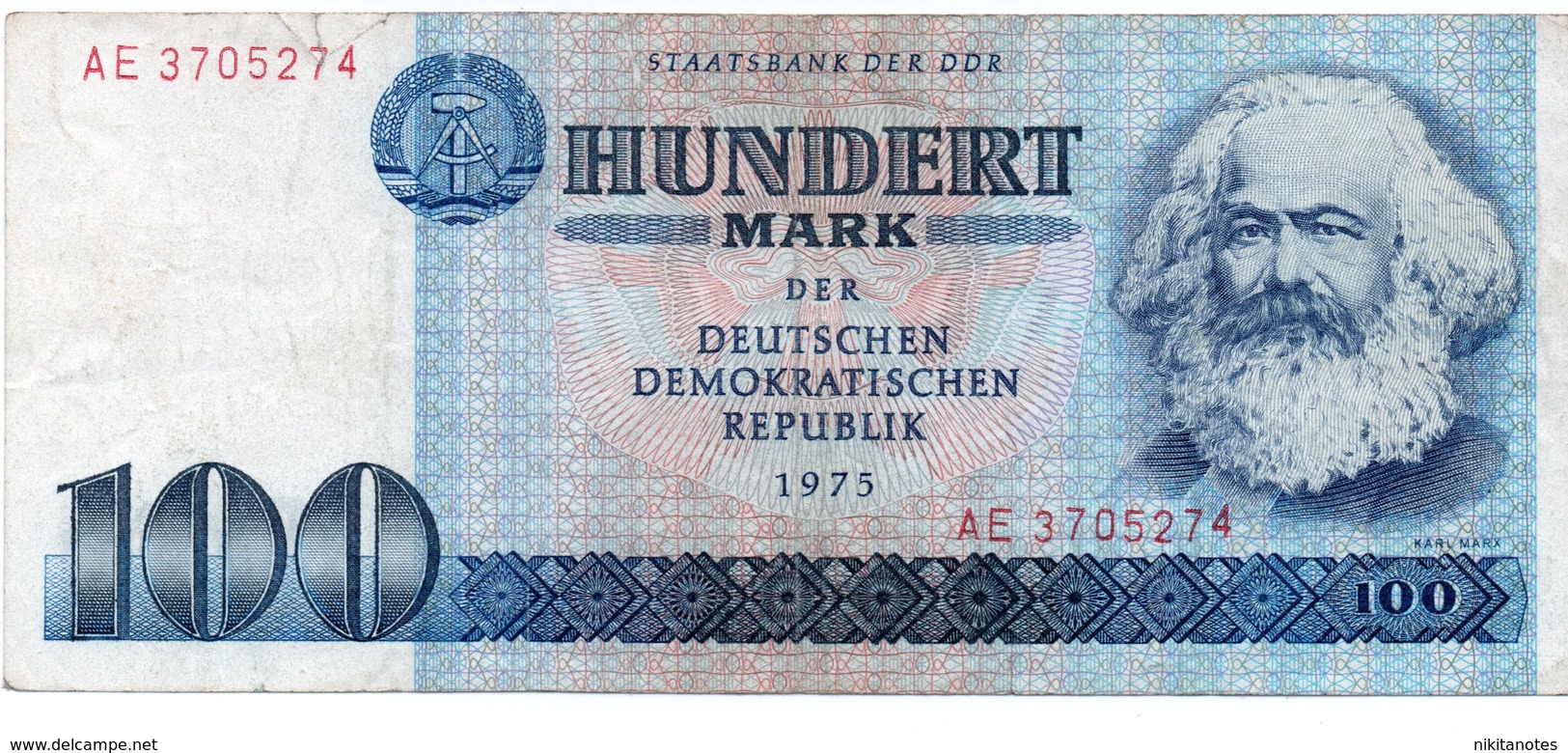 Germania DEUTSCHEN Demokratıschen Republık 100 MARK 1975 Rep. Dem. Tedesca Karl Marx See Scan - 100 Mark