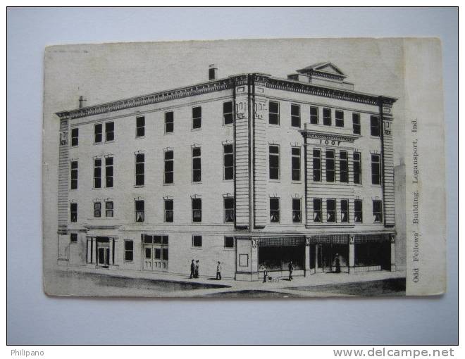 Logansport In      Odd Fellows Building  1908 Cancel - Andere & Zonder Classificatie