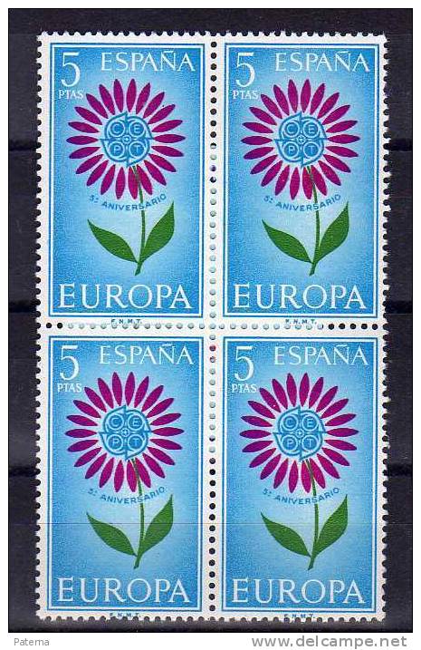 España 1964, Nº 1614, Bloque De 4, Block, EUROPA,  Nuevo Con Goma, - Nuevos