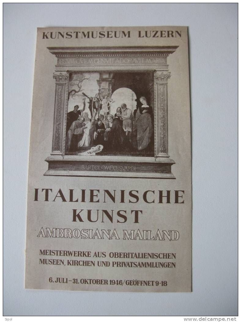 Kunstmuseum Luzern - Italienische Kunst 6Juli-31Oktober 1946 - Musées & Expositions