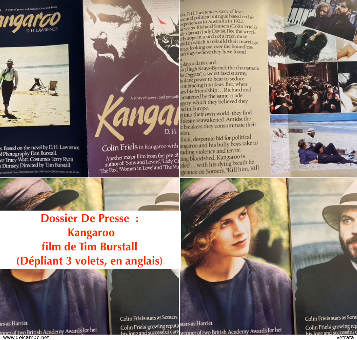 Dossier De Presse  : Kangaroo Film De Tim Burstall (Dépliant 3 Volets, En Anglais) - Autres & Non Classés