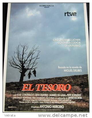 Dossier De Presse  : El Tesoro Film De Antonio Mercero (Plaquette Espagnol,  4Pages) - Autres & Non Classés