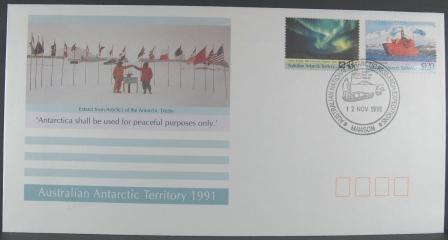 Australian Antarctic Territory 1991 Treaty 30th Anniversary FDC Mawson - FDC