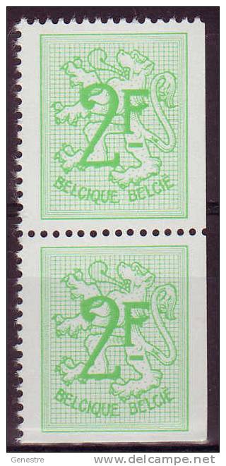 Belgique - 1972 - COB 1657g ** (MNH) - Paire ND à Droite Et En-dessous - 1951-1975 Heraldic Lion