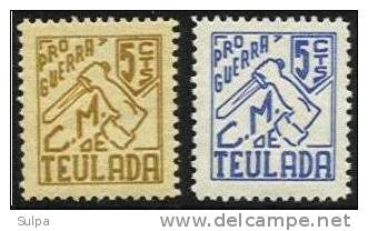 Teulada, C. M. PRO GUERRA, 2 Viñetas - Impuestos De Guerra