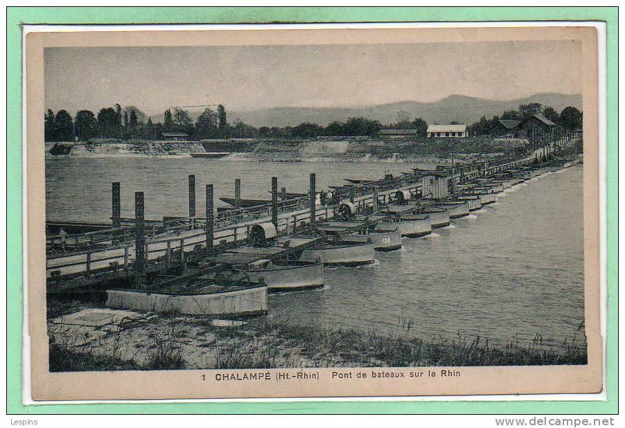 68 - CHALAMPE --  Pont De Bateaux Sur.... - Chalampé