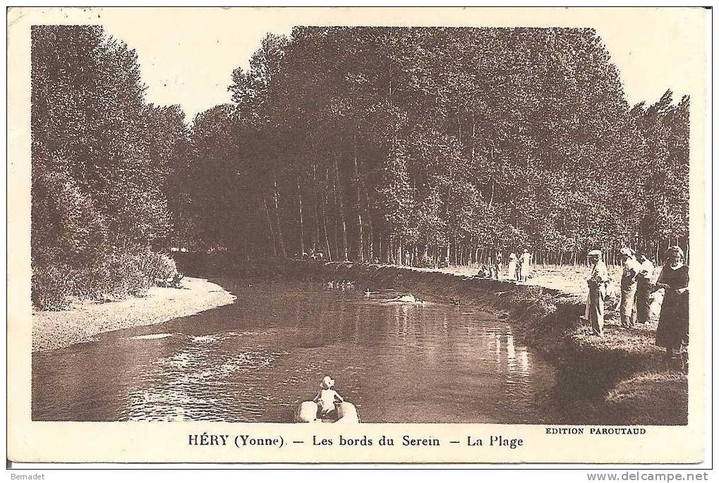 HERY .. LES BORDS DU SEREIN  .. LA PLAGE - Hery