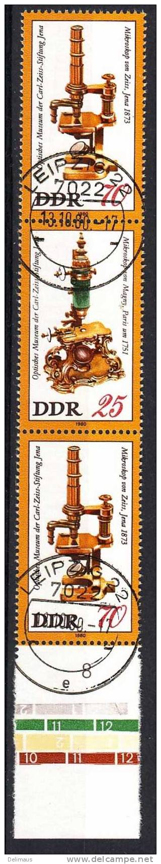 DDR Zusammendruck S Zd217 Perfekter Tagesstempel Leipzig Carl-Zeiss Mikroskop Jena - Se-Tenant