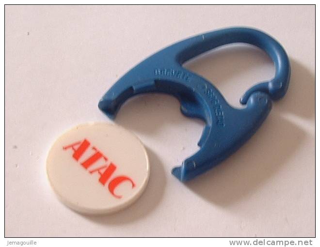 Jeton De Caddies - ATAC + Porte Jeton Bleu - Trolley Token/Shopping Trolley Chip