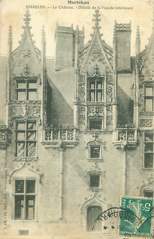 56 - JOSSELIN - Le Château - Détails De La Façade Intérieure (Ch. Bailly, Vve Chamarre, &eacu - Josselin