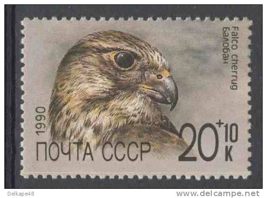Soviet Unie CCCP Russia 1990 Mi 6080 YT 5743 SG 6136 ** Falco Cherrug : Würgfalke / Saker Falcon - Zoo Relief Fund - Arends & Roofvogels