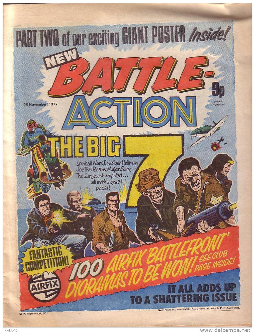 Revue Jeunesse Genre BD Militaire - BATTLE ACTION...MAJOR EASY - THE BIG 7... - 26 November 1977 - IPC Magazines - Comics (UK)