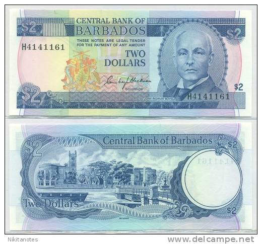 BARBADOS NOTE 2 DOLLARS (1980) P 30 UNC - Barbados