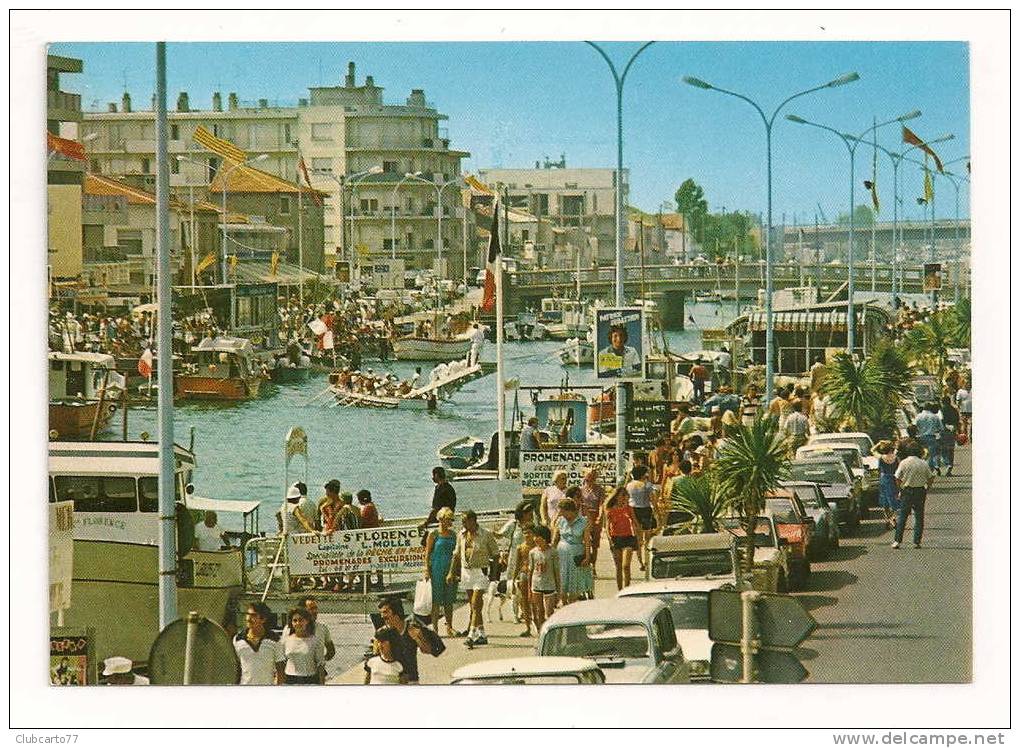 Palavas-les-Flots (34) : Le Canal Jour De Fête Avec Le Début Des Joutes Environ 1970 (animé). - Palavas Les Flots