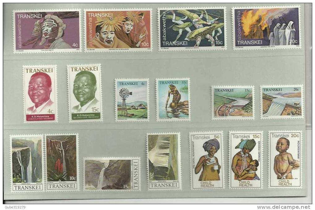 TRANSKEI-1979 - PRESENTATION PACK SPEC. POSTAG.STAMP ISS. 1 EACH CENTS:4-10-15-20;; 4-15;4-10-15-20; 4-10-15-20; 5-15-20 - Transkei