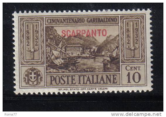 COL158 - SCARPANTO , Garibaldi  N. 20   * - Egeo (Scarpanto)