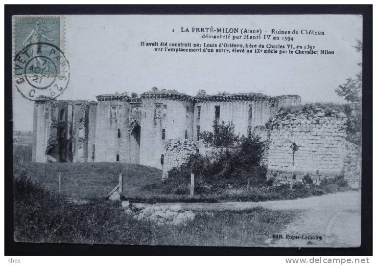 02 La Ferté-Milon Chateau Ruine D02D K02543K C02307C RH020459 - Autres & Non Classés