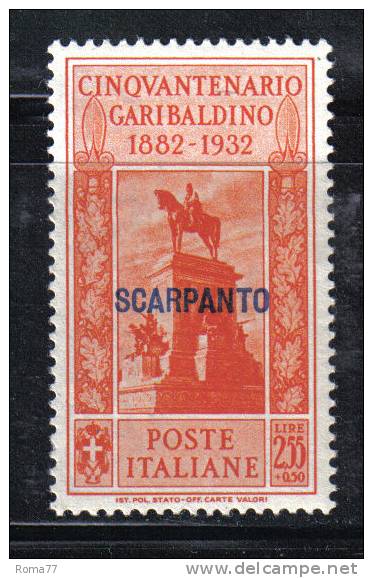 COL419 - STAMPALIA , Garibaldi  N. 25   *** - Aegean (Scarpanto)