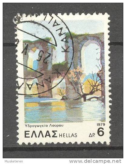 Greece 1979 Mi. 1392   6 (Dr) Landscapes Landschaften Wasserleitung Von Louros - Oblitérés