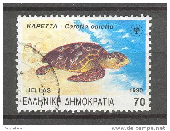 Greece 1990 Mi. 1739   70 (Dr) Rare Animals Seltene Tiere Karettschildkröte Tourtoise - Used Stamps