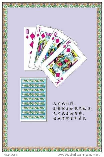 Poker Playing  Cards   , Postal Stationery -- Articles Postaux -- Postsache F     (A16-012) - Zonder Classificatie