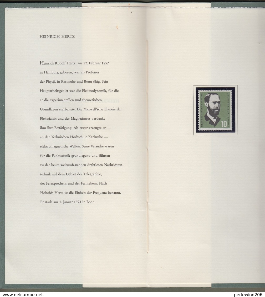 Bund: Minister Card -  Ministerkarte Typ I, Mi-Nr.252: " Heinrich Hertz ", Postfrisch, Rarität ! - Cartas & Documentos