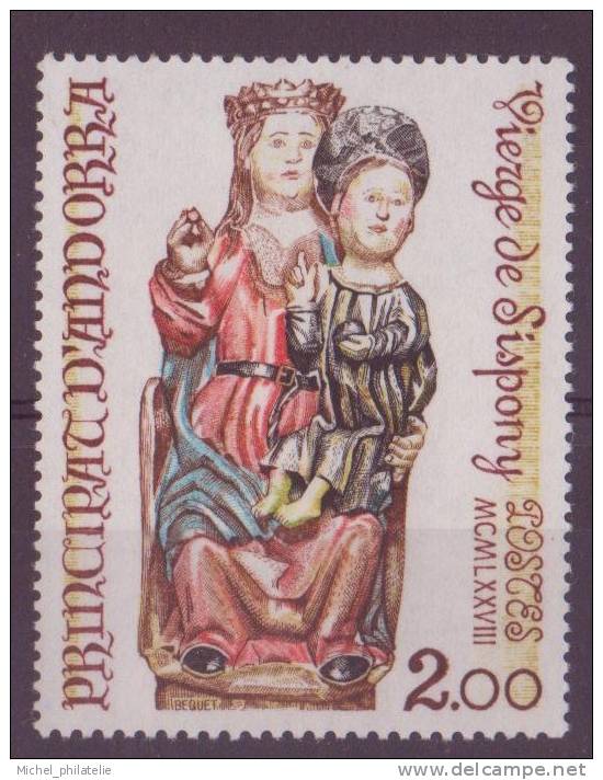ANDORRE N° 271** NEUF SANS CHARNIERE SCULPTURE DE L'EGLISE SAINT JEAN - Unused Stamps
