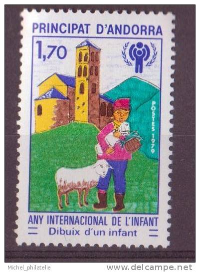 ANDORRE N° 279** NEUF SANS CHARNIERE  ENFANT AVEC MOUTON ET L'EGLISE - Unused Stamps