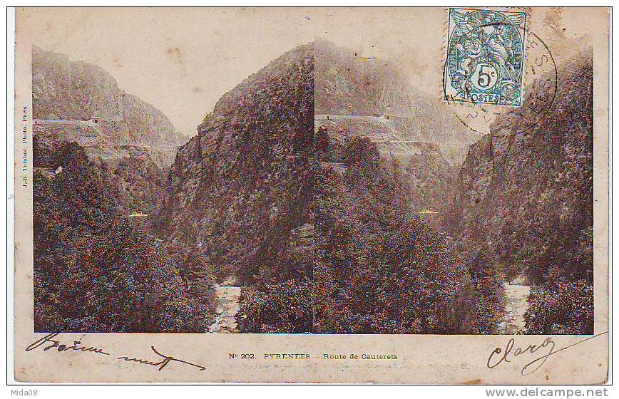 65.  ROUTE DE CAUTERETS. - Cartes Stéréoscopiques