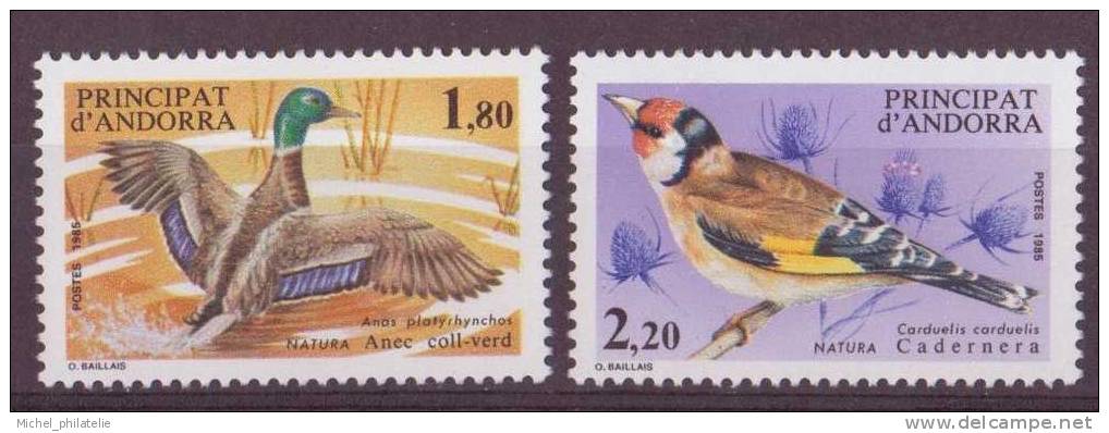 ANDORRE N° 342/43** NEUF SANS CHARNIERE  PROTECTIONDE LA NATURE FAUNE OISEAUX - Ungebraucht