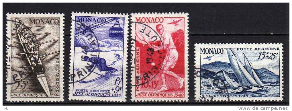 Monaco PA N° 32 / 35 Oblitérés ° - Airmail