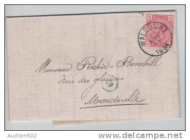 TP 38 S/L.commerciale De Auguste Pierlot&Cie C.Walcourt 28.11.1884 V.Marcinelle C.d'arrivée Charleroi 29.11.84 3854 - 1883 Leopold II