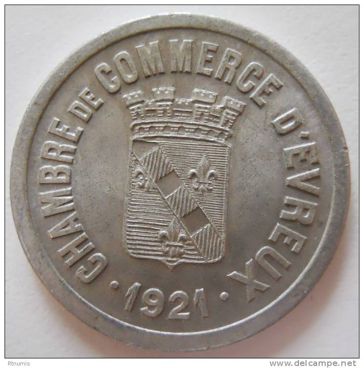 Evreux 25 Centimes 1921 SUPERBE -----  PETIT PRIX - Noodgeld