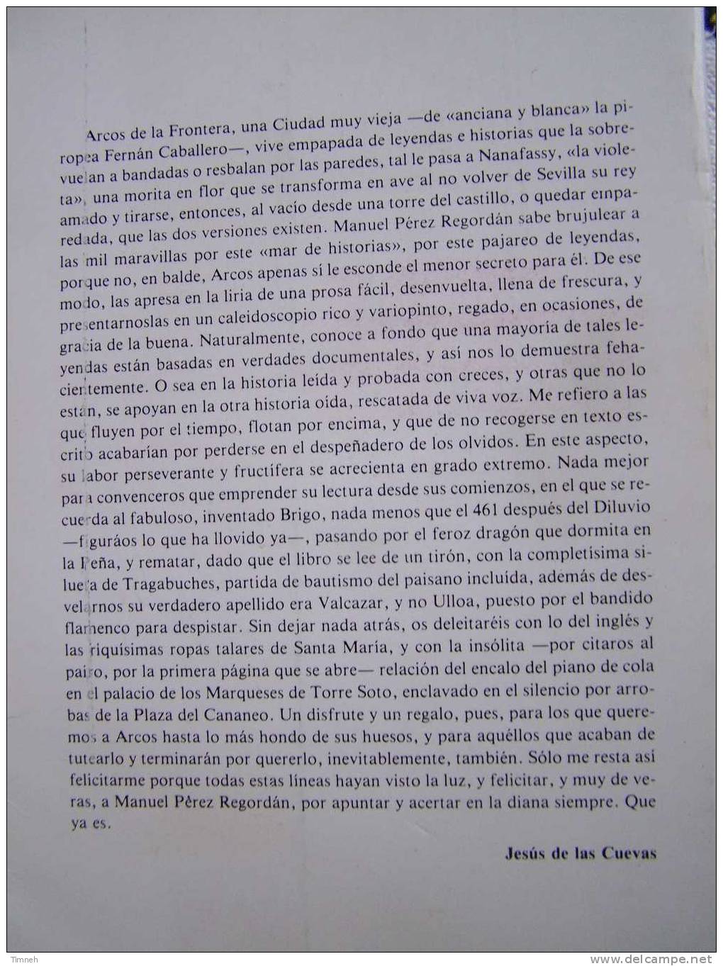 Historias Y Leyendas De Arcos Por Manuel Perez Regordam-***-Arcos De La Frontera Y Navidad De 1988- - Cultural