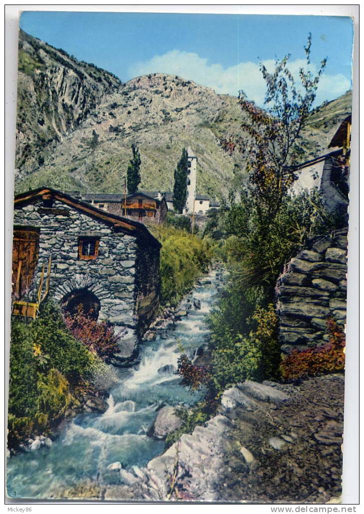 Andorre--CANILLO--Echappée  Sur Le Vieux Moulin Avec L´église Au Fond,cpsm 10 X 15  N° 110 éd APA-POUX------------------ - Moulins à Eau