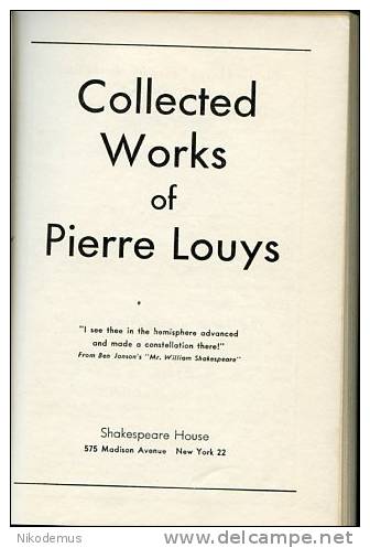 The Collected Works Of Pierre Louys 1951 (Hardcover) - 1950-Maintenant
