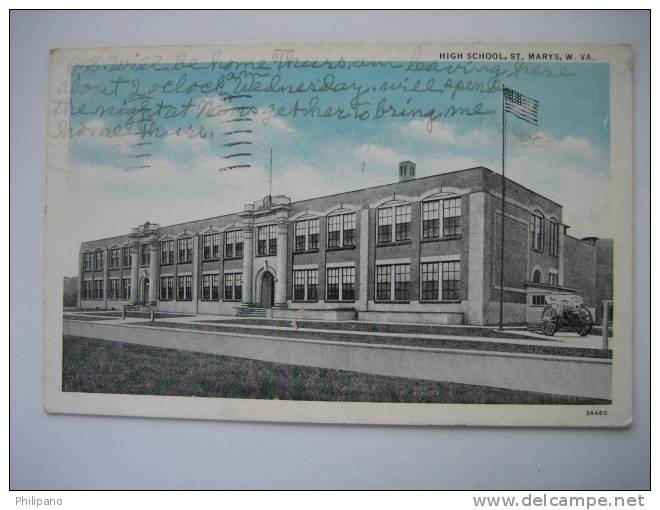 St Marys Wv     High School  1939 Bottom Back Border Stain - Altri & Non Classificati